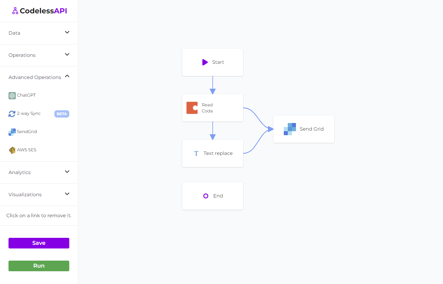 Coda Text Replace SendGrid linked