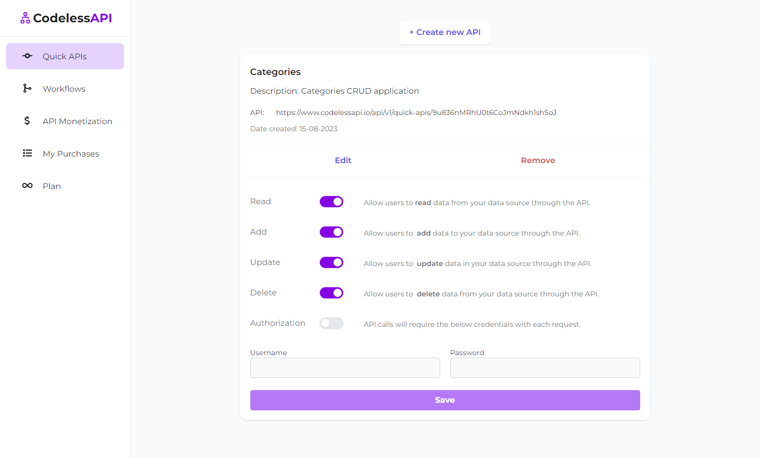 JSON CRUD example