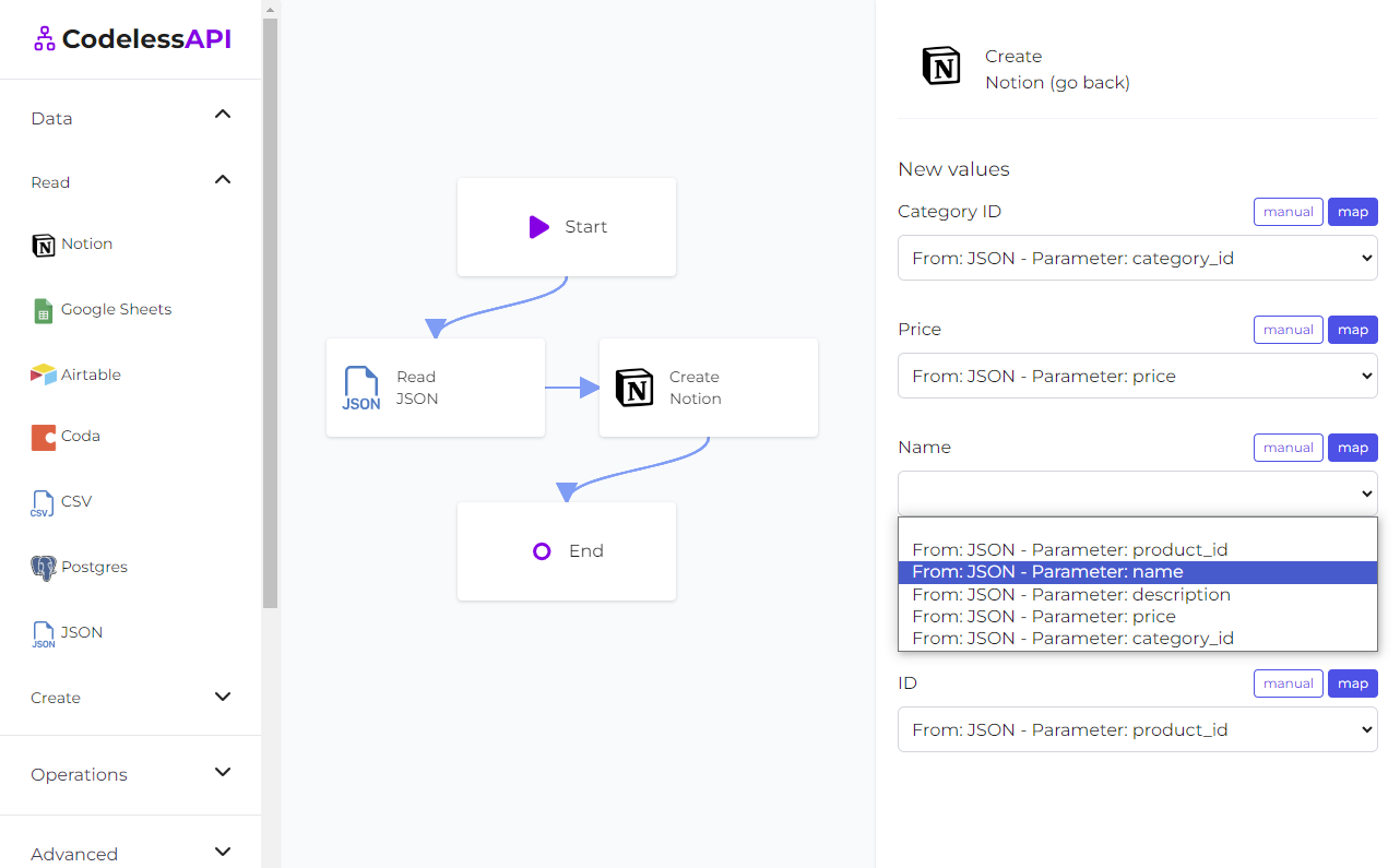 JSON Notion Sync Mapping