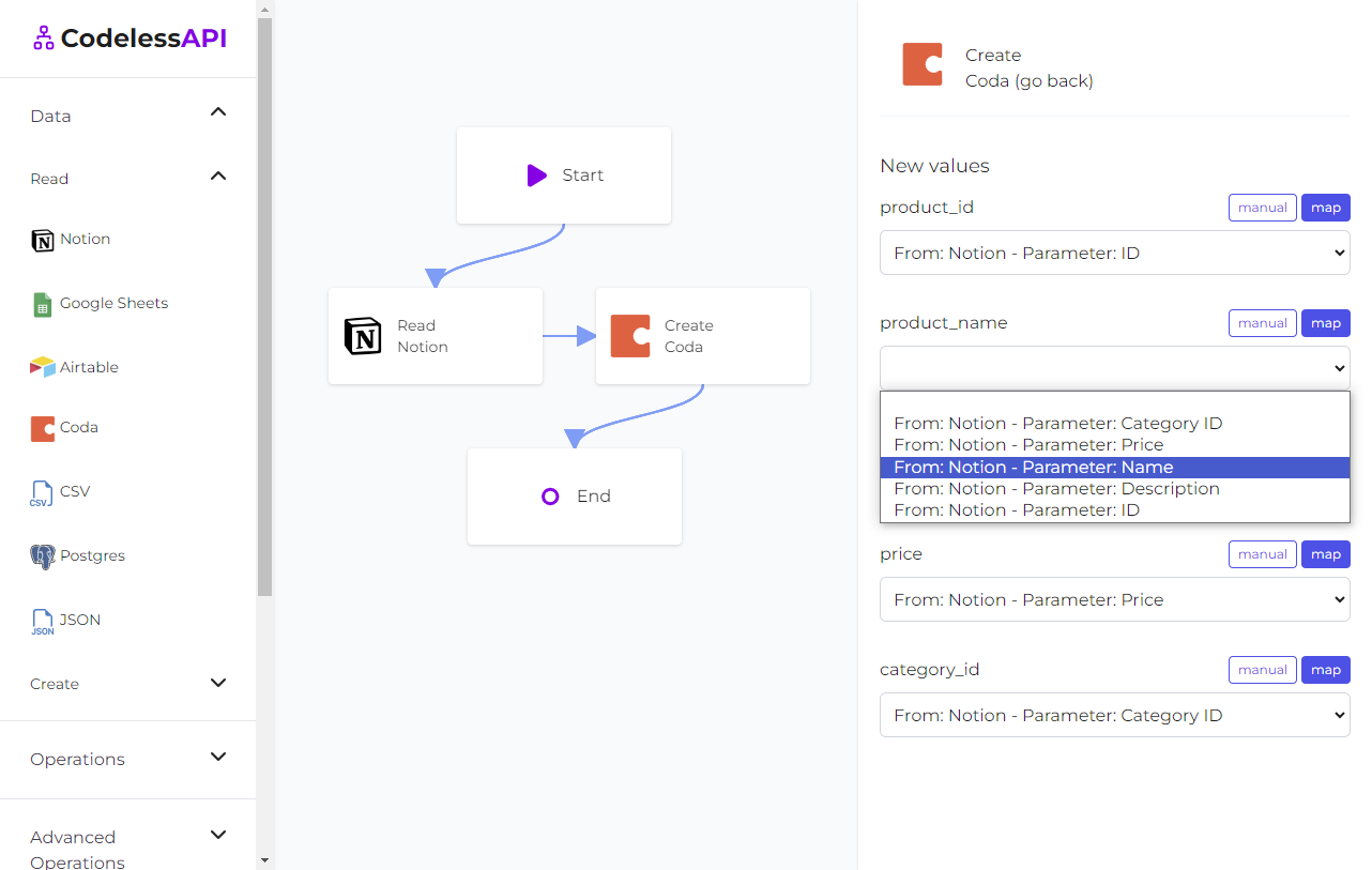 Notion Coda Sync Mapping