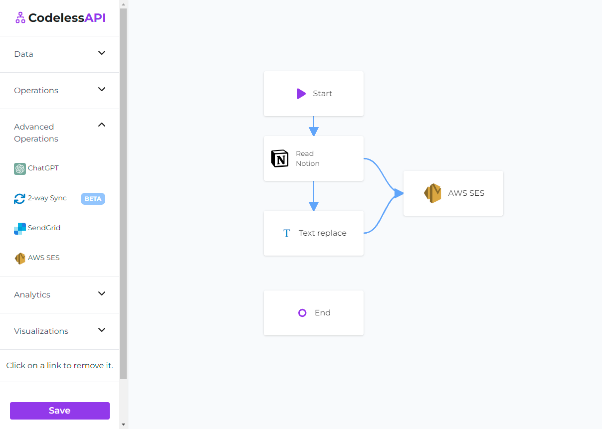 Notion Text Replace AWS SES linked