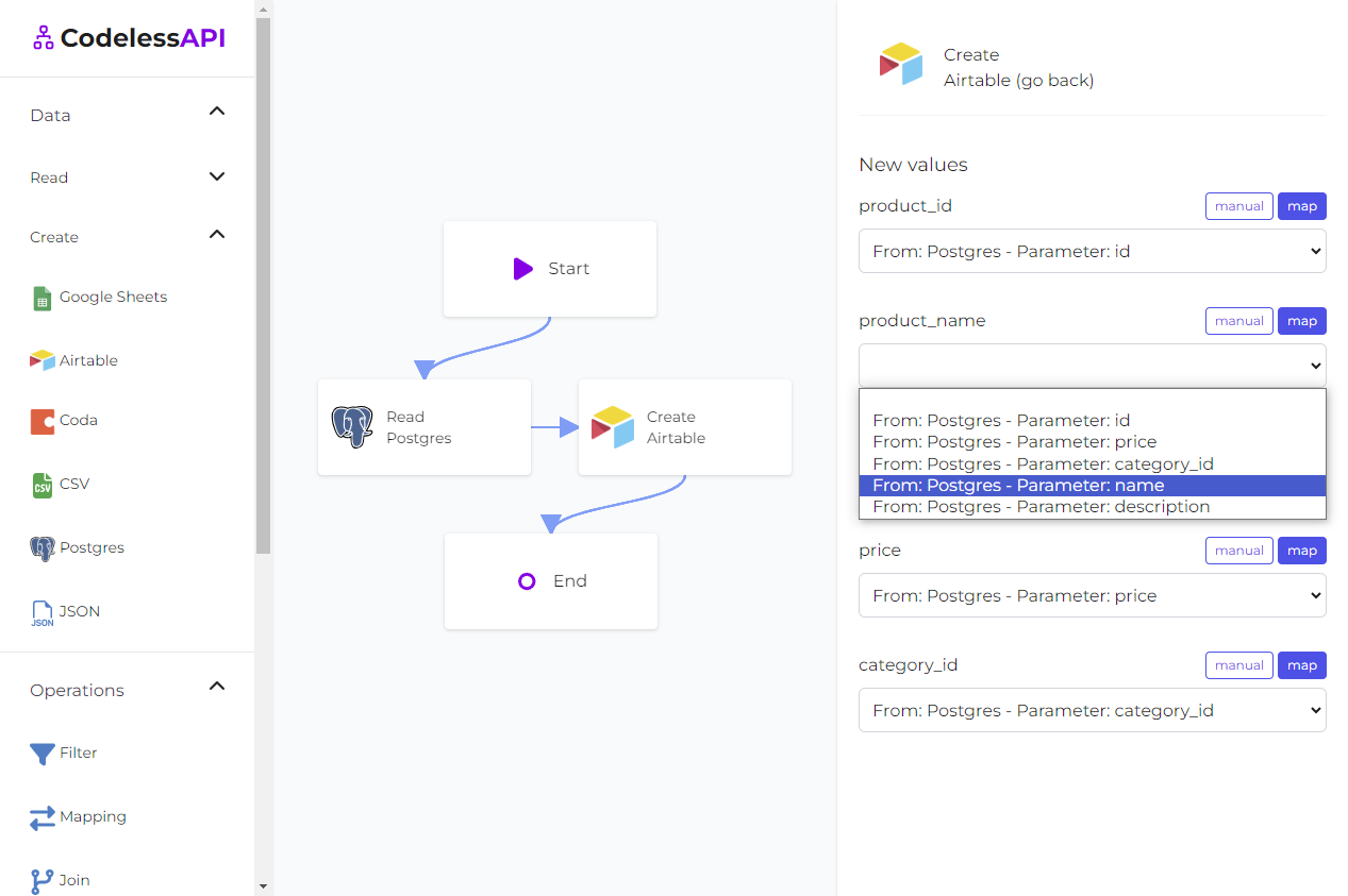 PostgreSQL Airtable Sync Airtable Mapping